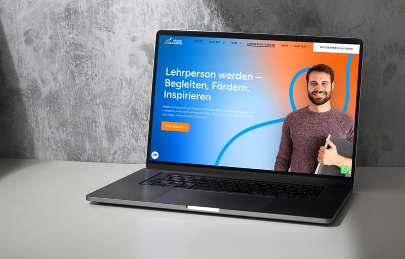 Mockup der neuen Upside Education Seite