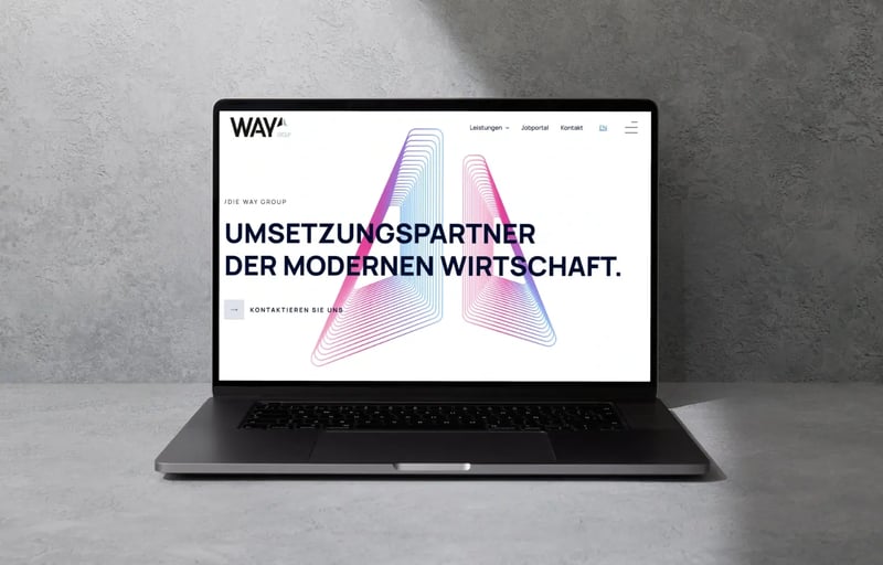 Mockup der neuen Way Group Startseite