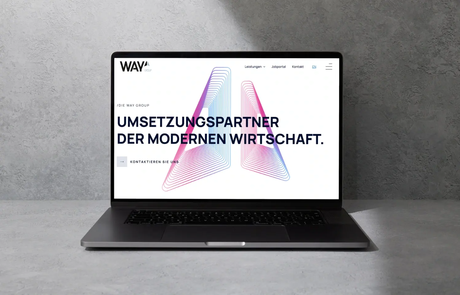 Mockup der neuen Way Group Startseite